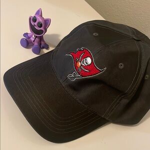 Black Cap with Red Buccaneers Logo